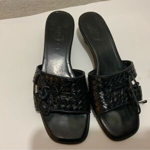 Sesto Meucci Sandals woven black slide size 5M